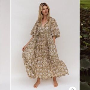 Daughters of India, Kyra maxi dress, olive